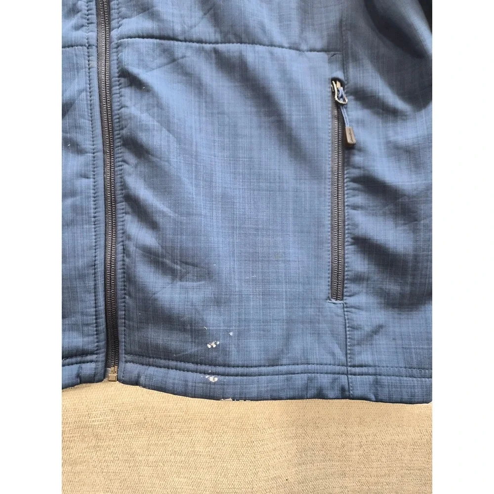 Eddie Bauer Shaded Crosshatch Soft Shell Jacket Mens Large Blue Fleece Lined